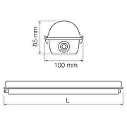 Βιομηχανικό φωτιστικό LED PC, 1,20m, 28W, 4000K, 220-240V AC, IP66