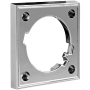 LED cabinet downlight for building-in/surface mounting, square 1.5W, 4000K, 12V DC, chrome