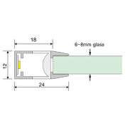 LED-Profil für Glasböden 4,5W, 4000K, 12V DC