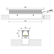 Profilé de meuble LED encstrable 2.5W, 4000K, 12V DC