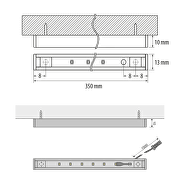 LED rigid bar for surface mounting, 2.5W, 4000K, 12V DC