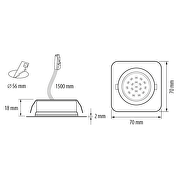 LED Möbeleinbaustrahler 3W, 4200K, 12V DC, IP44, Nickel satiniert