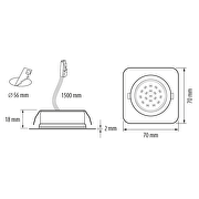 Lune LED encastrable 3W, 4200K, 12V DC, IP44, laiton satiné