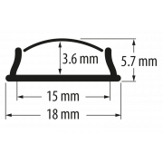 Aluminijski profil za LED traku, fleksibilan, 2 m