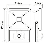 Proyector LED 10W;4000K; slim diseño; con sensor de movimiento PIR;; 220V AC; IP44