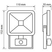 Proyector LED 20W;4000K;slim diseño; con sensor de movimiento PIR; 220V AC; IP44