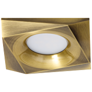 Ceiling downlight frame, square, satin brass, fixed, IP20