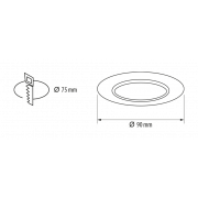 Lune (corps) encastrable, cercle, laiton satiné, fixe, IP20