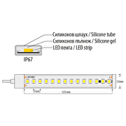 Професионална LED лента със стабилизатор на ток 7W/m, 5500K, 48VDC, 112LEDs/m, 10m, IP67