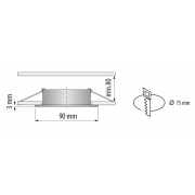 Cornice downlight da soffitto da incasso GU10, rotonda, mobile, bianca, IP20