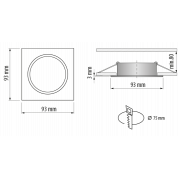 Lune (corps) encastrable, GU10 double, amovible, blanche, IP20