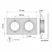 Ceiling downlight for building-in 2xGU10, moveable, white, IP20