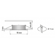 Ceiling downlight frame for building-in low-glare, GU10, round, moveable, IP20