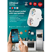 Wi-Fi Smart socket, double, 16A, 3500W, 220-240V AC