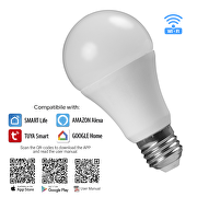 Ampoule LED WiFi Smart, 8W, E27, RVB + 4200K, 270°, 220-240V AC