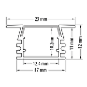 Aluminijski profil za LED traku, ugradbeni, duboki, 2 m