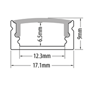 Aluminiumprofil für LED-Streifen zur Außenmontage, flach, 2m