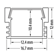 Profilé en aluminium pour bande LED pour installation extérieure, profond, 2m