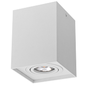 Surface ceiling downlight, square, GU10, movable, white, IP20