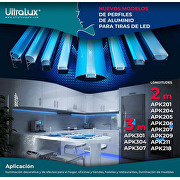 Perfil de aluminio para tiras de LED de superficie, angular, 2m