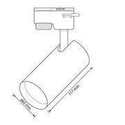 Skinnespot , GU10, 220-240V AC, IP20, sort