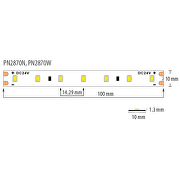 Professional LED strip 7.2W/m, 4200K, 24V DC, 70 LED/m, SMD2835, IP20