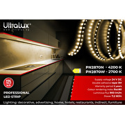 Professional LED strip 7.2W/m, 2700K, 24V DC, 70 LED/m, SMD2835, IP20