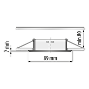 Lune (corps) encastrable, carré, blanche, fixe, IP44, aluminium et verre