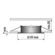 Cornice downlight da soffitto, rotonda, bianca, fissa, IP44, alluminio e vetro