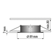 Ceiling downlight frame, round, white, fixed, IP44, aluminium and glass