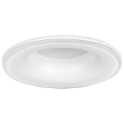 Ceiling downlight frame, round, white, fixed, IP44, aluminium and glass