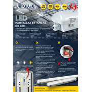 LED pantalla estanca 0,60m,IP66,IK08 mutitensión(10W,13W,16W y 18W) CCT(3000K,4000K y 6500K), 220V-240V AC,policarbonato