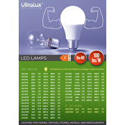 LED-Kugellampe für Niederspannungsnetze 5W, E27, 3000K, 12-24V DC, warmes Licht