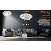 Lune LED encastrable, amovible, 7W, 3000K/4200K/6500K, 220-240V AC, IP20