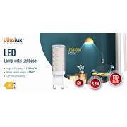 Lampe LED 3.5W, G9, 3000K, 220V-240V AC, lumière chaude