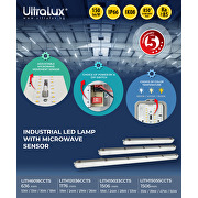 Βιομηχανικό φωτιστικό LED CCT 1.2m, РС, 220V-240V AC, 36W max SMD 2835