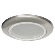 Ceiling downlight frame, round, GU10, fixed, satin nickel, metal, IP44