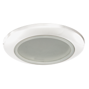 Ceiling downlight frame, round, GU10, fixed, white, metal, IP44