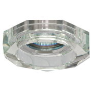 Ceiling downlight frame, octagon, GU10, fixed, white crystal, IP20