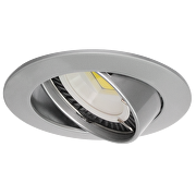 Ceiling downlight frame, round, GU10, movable, pearl chrome, aluminium, IP20