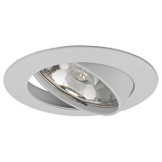 Cornice downlight da soffitto, rotonda, GU10, mobile, bianca, alluminio, IP20