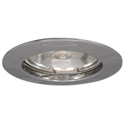 Ceiling downlight frame, round, GU10, fixed, chrome, aluminium, IP20