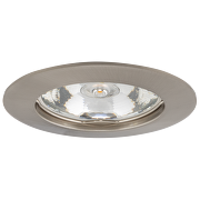 Cornice downlight da soffitto, rotonda, GU10, fissa, nichel satinato, alluminio, IP20