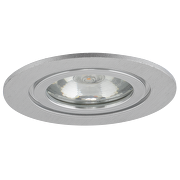 Ceiling downlight frame, round, GU10, fixed, brushed aluminium, aluminium, IP44