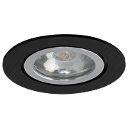 Ceiling downlight frame, round, GU10, fixed, black, aluminium, IP44