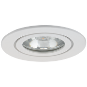 Lune (corps) encastrable, cercle, GU10, fixe, blanche, aluminium, IP44