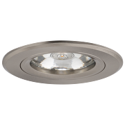 Ceiling downlight frame, round, GU10, fixed, satin nickel, aluminium, IP20