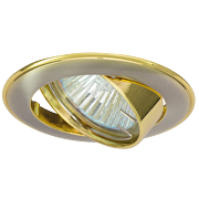 Ceiling downlight frame, round, GU10, movable, satin nickel/gold, aluminium, IP20