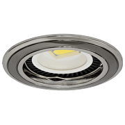 Ceiling downlight frame, round, GU10, fixed, graphite/nickel, aluminium, IP20