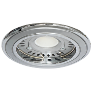 Ceiling downlight frame, round, GU10, fixed, pearl chrome/nickel, aluminium, IP20